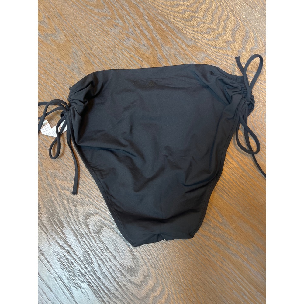 CRZ YOGA High Waisted Swim Bottoms Black Side Tie Ruched Bikini Size S 4/6 - Picture 3 of 3